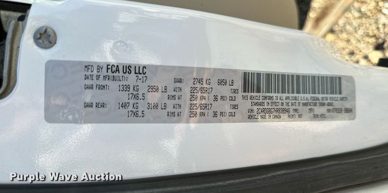 image for item NO9376 2017 Dodge Grand Caravan  van