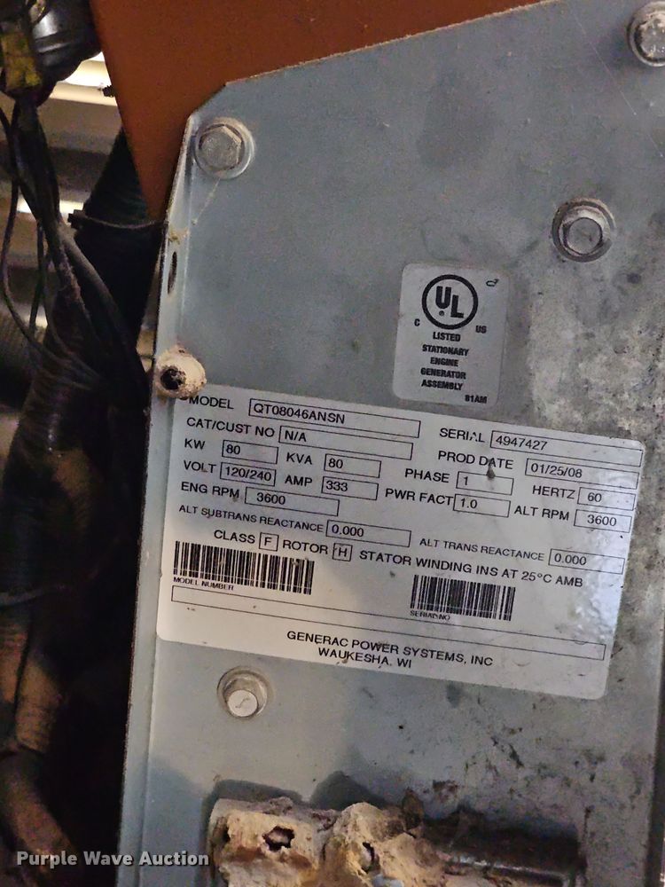 image for item NP9205 2008 Generac  generator