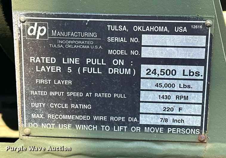 image for item NQ9542 DP 45BDX1L1D  winch