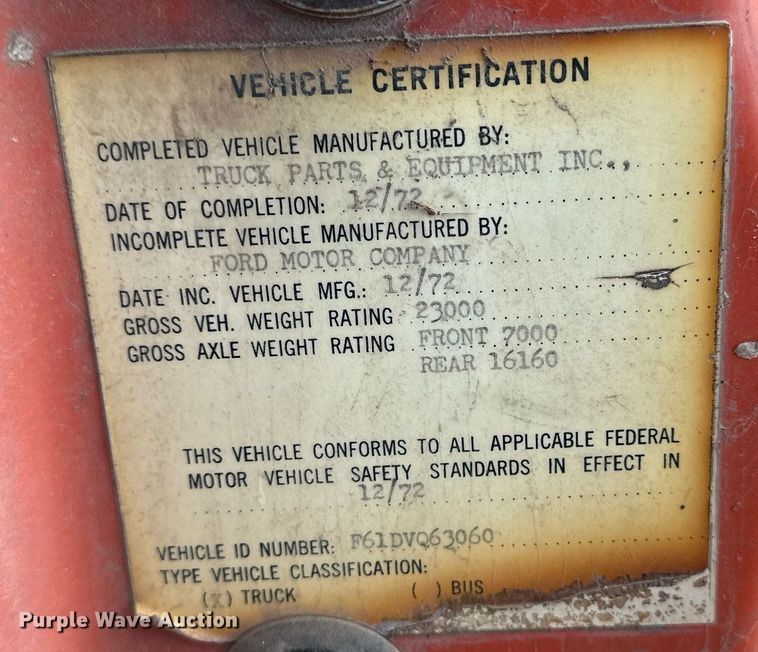 image for item NS9070 1973 Ford F600  dump truck