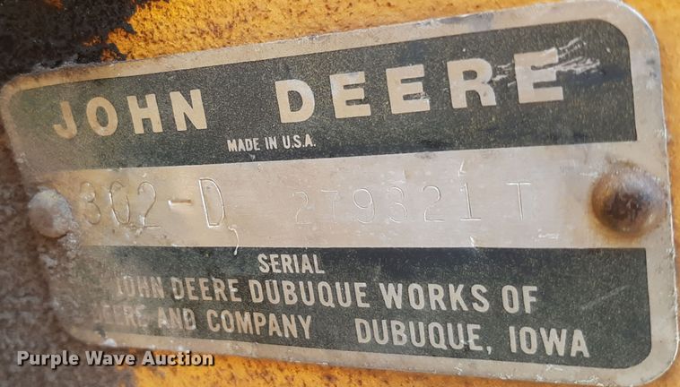 image for item OF9607 1977 John Deere 302 - D  tractor