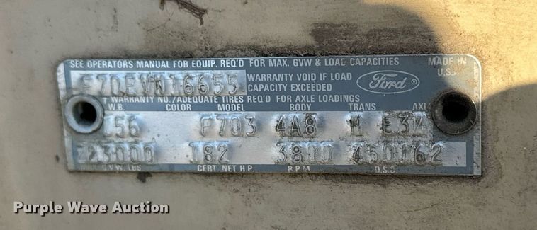 image for item OK9139 1972 Ford F700  digger derrick truck