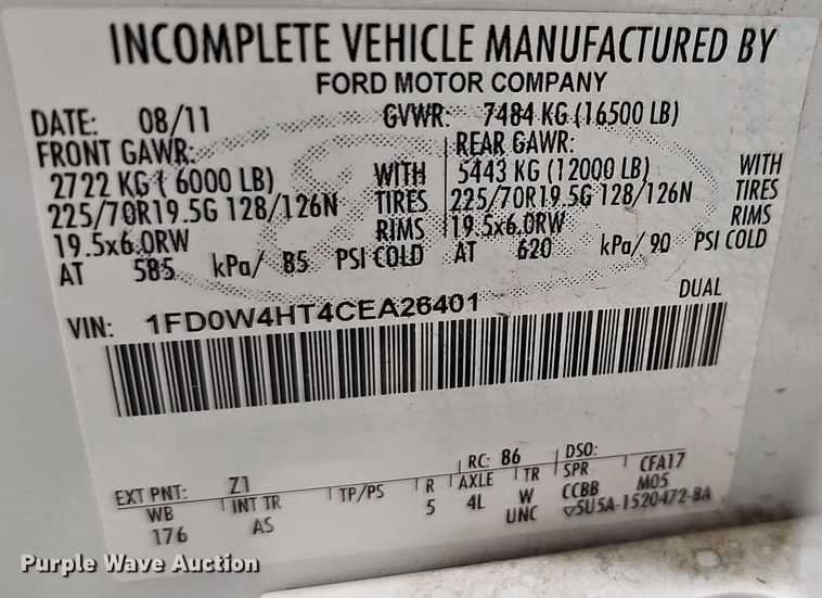 image for item OL9419 2012 Ford F450 Super Duty XL  Crew Cab dump truck