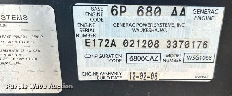 image for item OM9002 Generac  generator