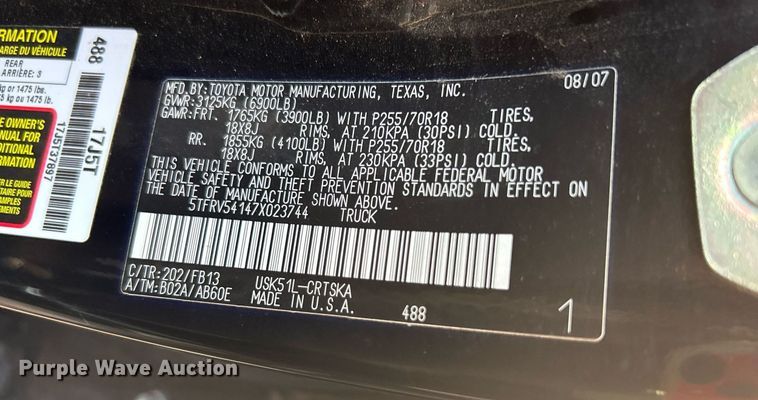 image for item OM9010 2007 Toyota Tundra  Double Cab pickup truck