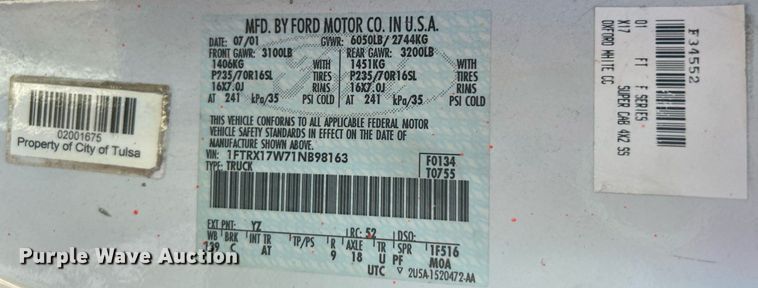 image for item OM9015 2001 Ford F150  SuperCab pickup truck