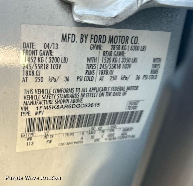 image for item OM9016 2013 Ford Explorer Police Interceptor  SUV