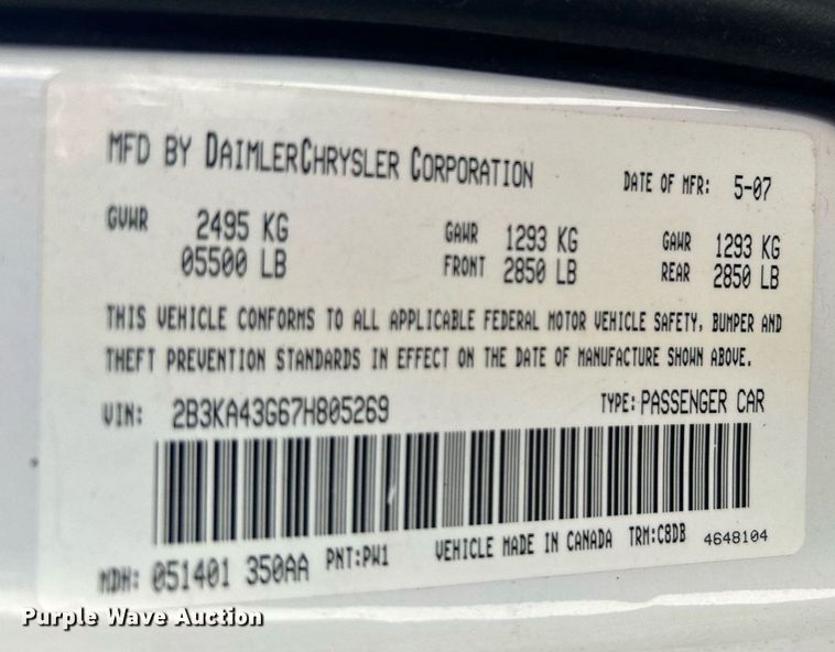 image for item OM9023 2007 Dodge Charger