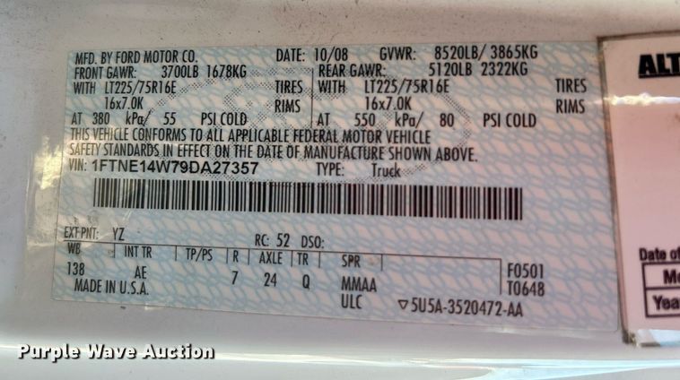 image for item OM9028 2009 Ford E150  van