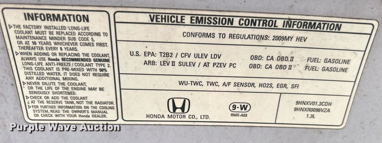 image for item OM9054 2009 Honda Civic