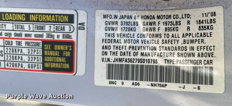 image for item OM9054 2009 Honda Civic