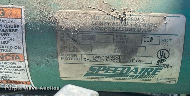 image for item OM9057 Speedaire 5Z599B  air compressor