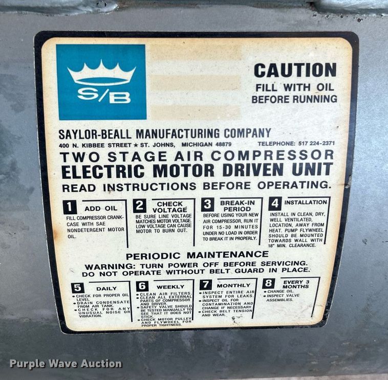 image for item OM9081 Sayler Bell  air compressor