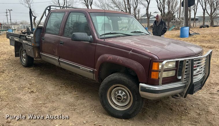 image for item DM2631 1997 GMC Sierra 3500  Crew Cab bale bed pickup truck