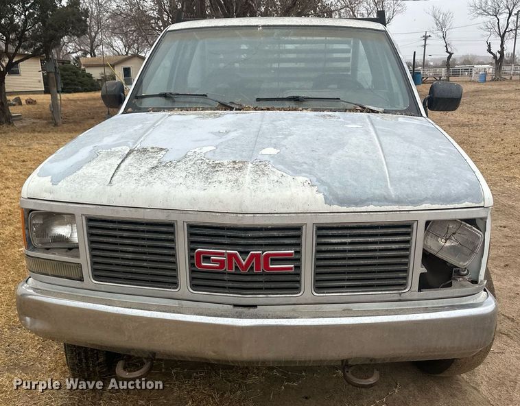 image for item DM2632 1990 GMC Sierra 2500HD flatbed pickup truck