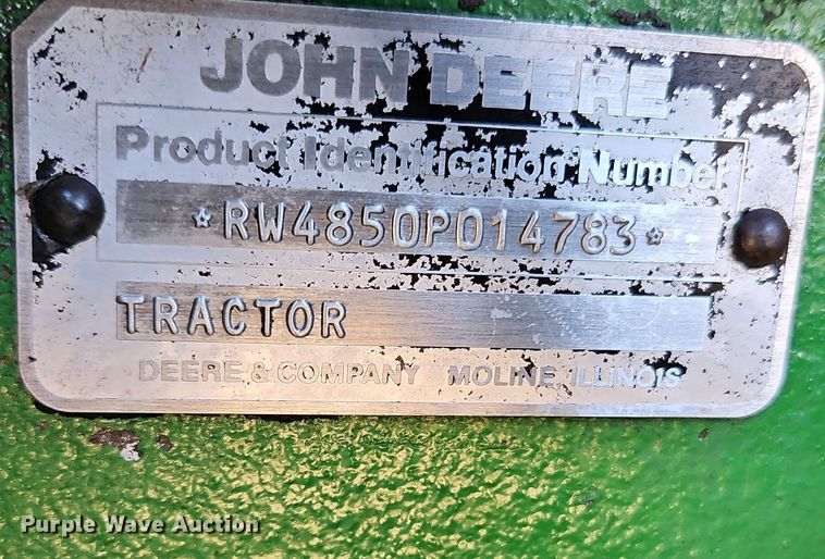 image for item DN7142 1988 John Deere 4850  MFWD tractor