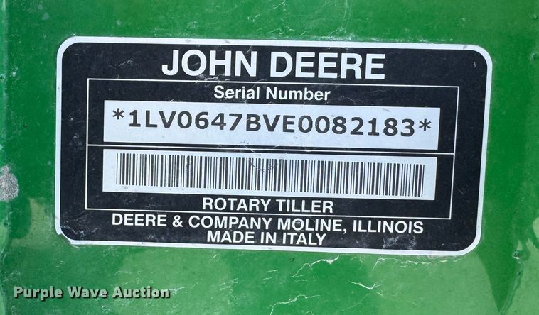 image for item GQ9227 John Deere 647  rototiller