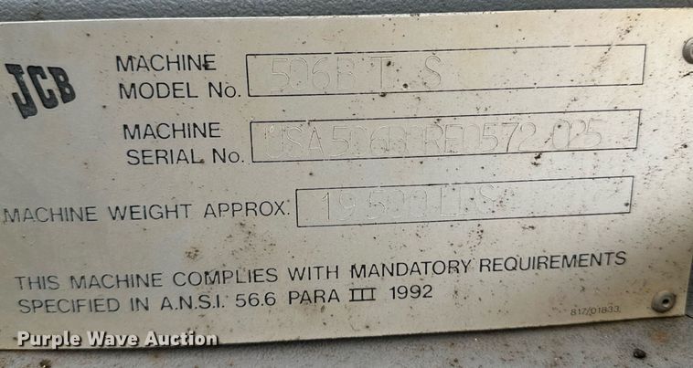 image for item IU9171 1994 JCB 506B  telehandler