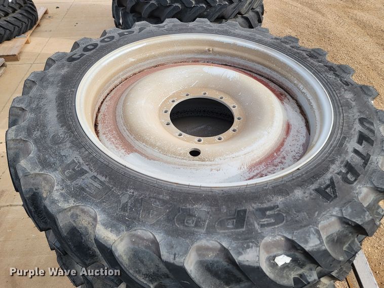 image for item JW9500 (4) Goodyear ultra sprayer 380/90R46 tires and wheels