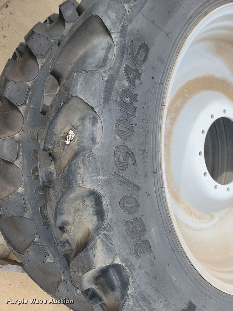 image for item JW9511 (4) Goodyear Ultra Sprayer 380/90R46 tires and wheels