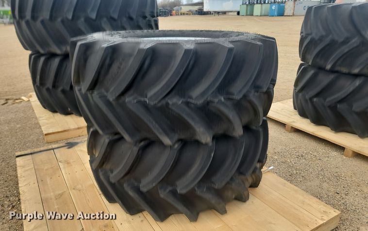 image for item JW9516 (2) Goodyear Optic Trac DT824 600/65R28 tires and wheels