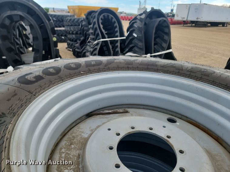 image for item JW9517 (2) Goodyear Optictrac DT824 710/70R38 tires and wheels