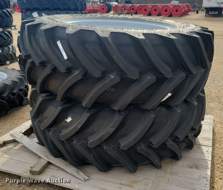 image for item JW9532 (2) Goodyear Optitrac 620/70R42 tires and wheels