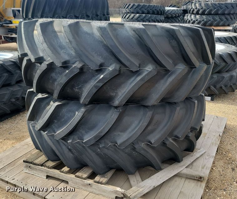 image for item JW9532 (2) Goodyear Optitrac 620/70R42 tires and wheels