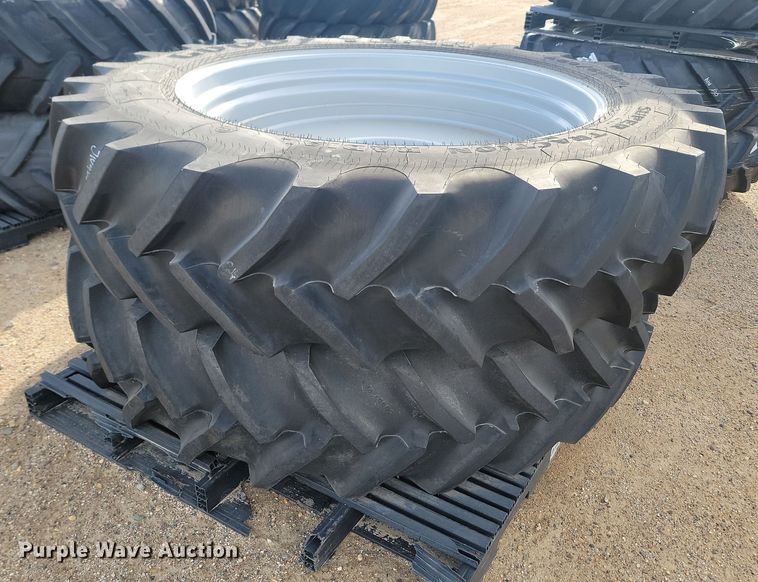 image for item JW9536 (2) Goodyear Super Traction Radial 480/80R50 tires and wheels