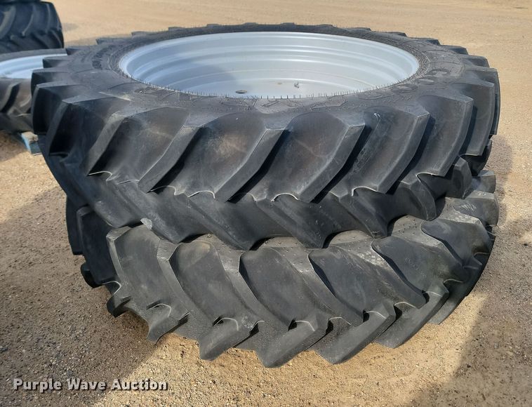 image for item JW9536 (2) Goodyear Super Traction Radial 480/80R50 tires and wheels