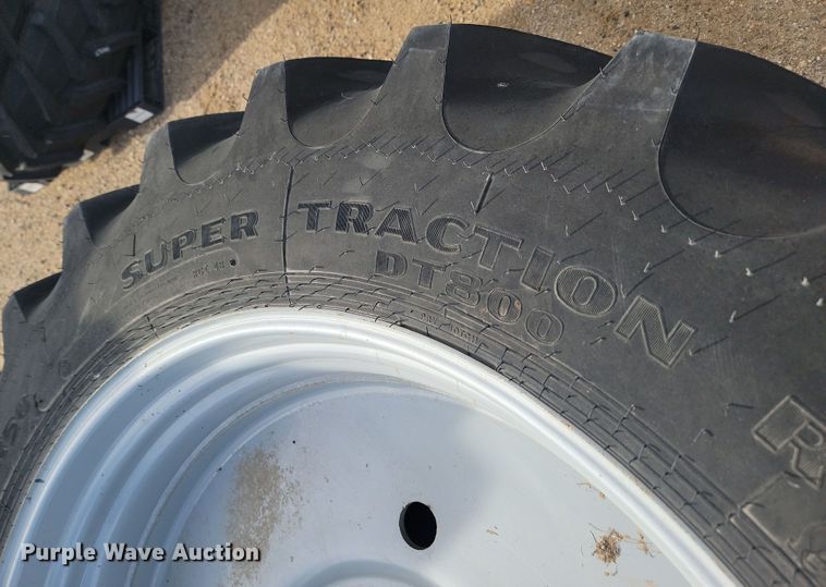 image for item JW9536 (2) Goodyear Super Traction Radial 480/80R50 tires and wheels