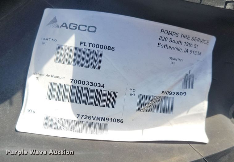 image for item JW9544 (4) Michelin Yieldbib VF 380/85R34 tires and wheels