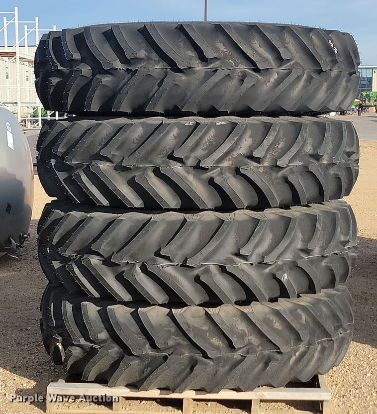 image for item JW9562 (4) Titan Hi-Traction Lug Radial 480/80R42 tires and wheels