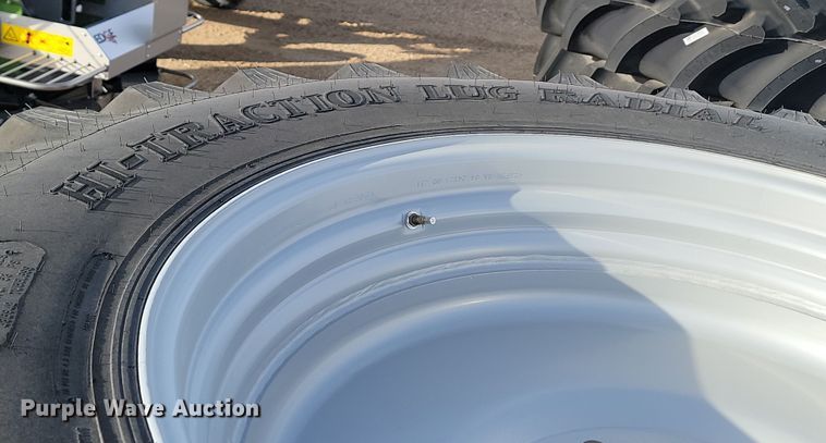 image for item JW9562 (4) Titan Hi-Traction Lug Radial 480/80R42 tires and wheels