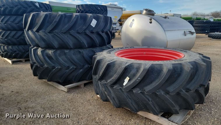 image for item JW9563 (3) Goodyear Optitrac LSW710/60R46 tires and wheels