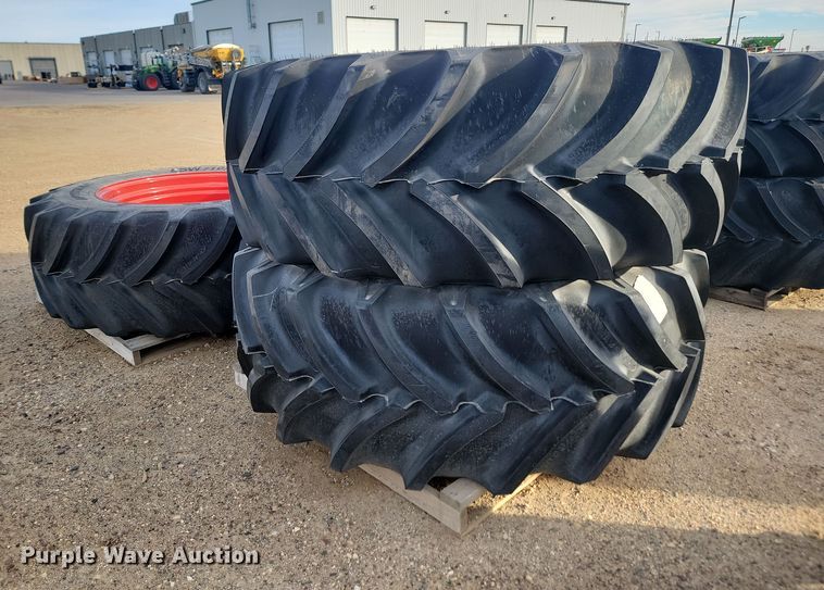 image for item JW9563 (3) Goodyear Optitrac LSW710/60R46 tires and wheels