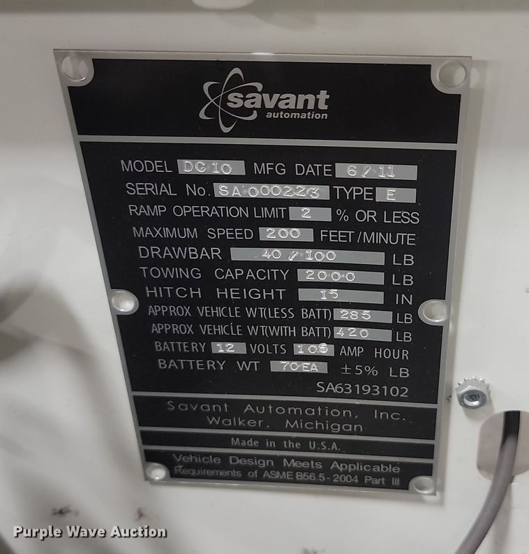 image for item KH9444 (5) Savant DC10 robotic factory payload movers