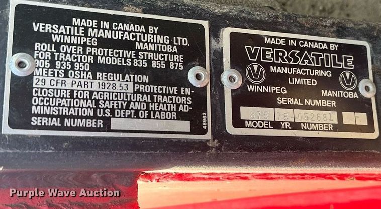 image for item LO9325 1978 Versitile 875  4WD tractor