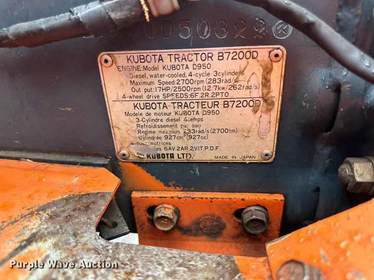 image for item NL9240 1983 Kubota B7200D  MFWD tractor