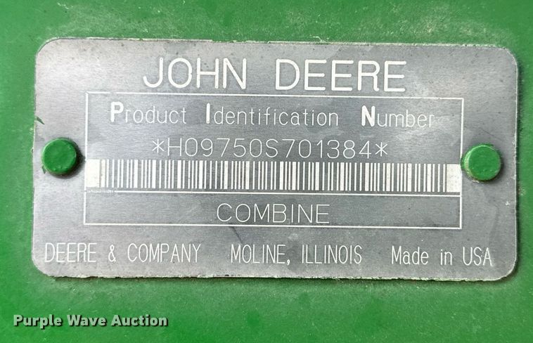 image for item NP9566 2003 John Deere 9750STS  combine