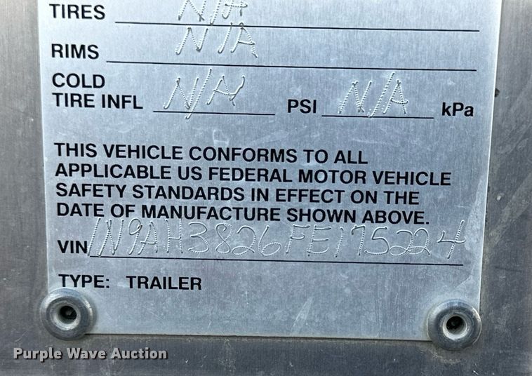 image for item NP9573 2014 Neville Built  grain trailer