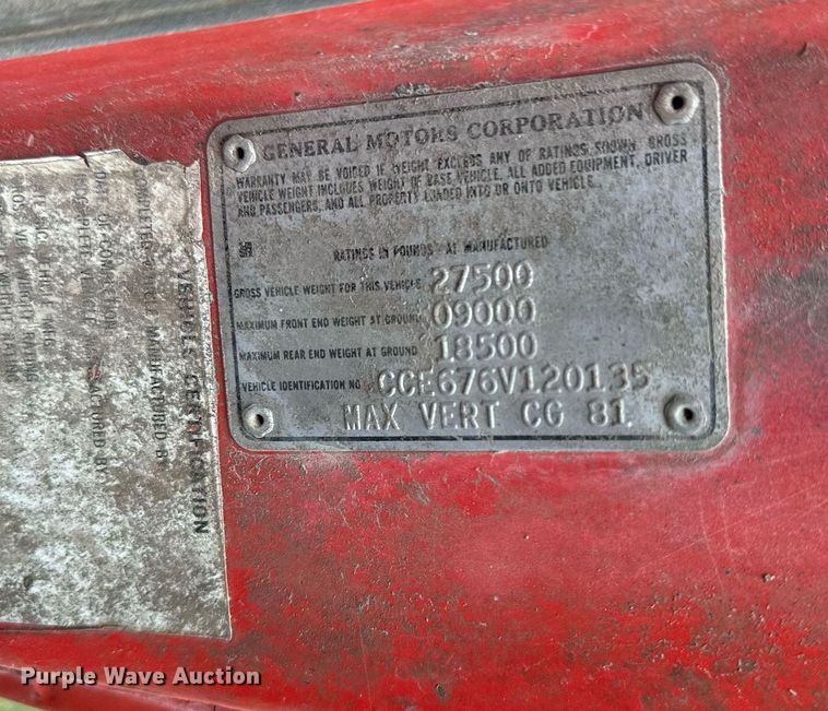 image for item NP9613 1976 Chevrolet C65  dump flatbed truck