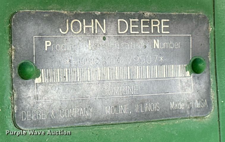 image for item NP9633 1998 John Deere 9610  RWA combine