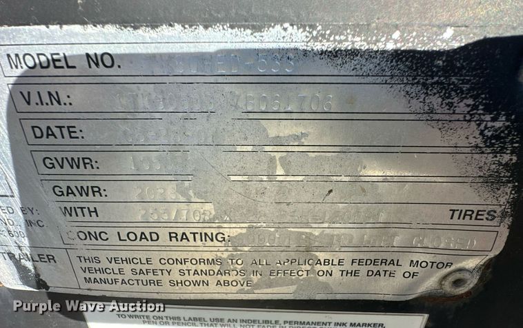 image for item DM2636 2007 Trail King TK80HED-533  lowboy equipment trailer