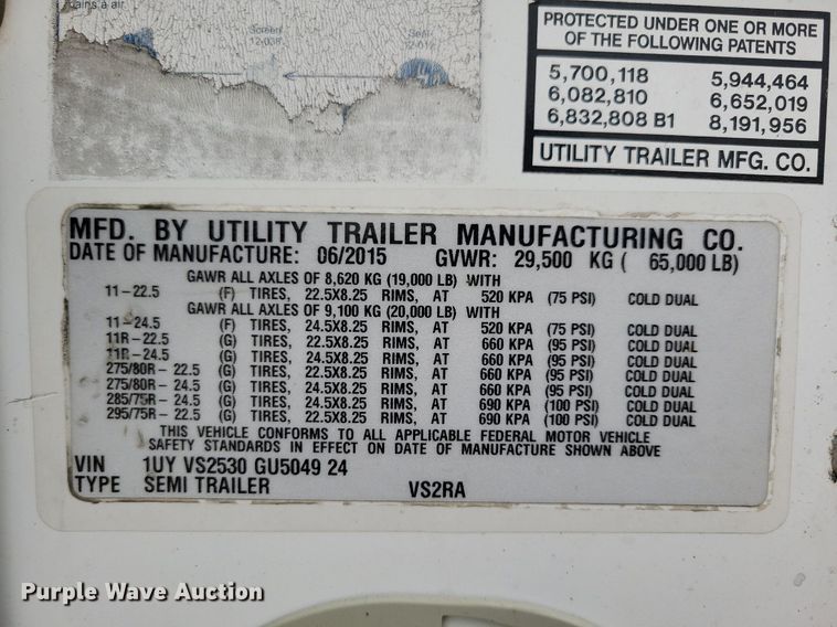 image for item DN4222 2016 Utility 3000R  refrigerated van trailer