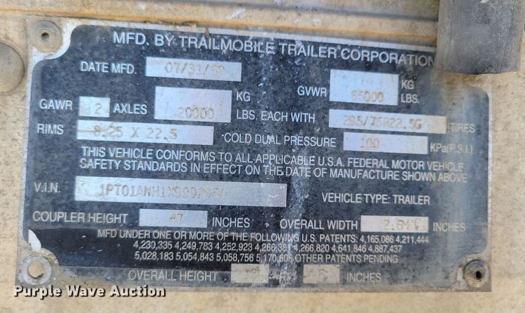 image for item DN4234 1999 Trailmobile  refrigerated van trailer