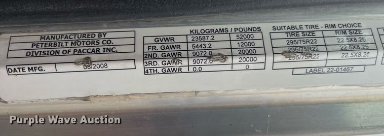 image for item DP2146 2009 Peterbilt 386  semi truck