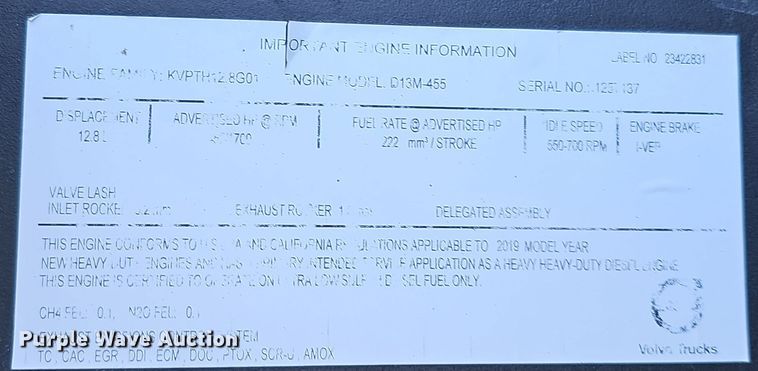 image for item DS5695 2020 Volvo VNR  semi truck