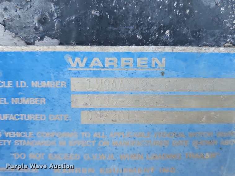 image for item DS5736 2011 Warren 3996-2-SSP  refuse trailer