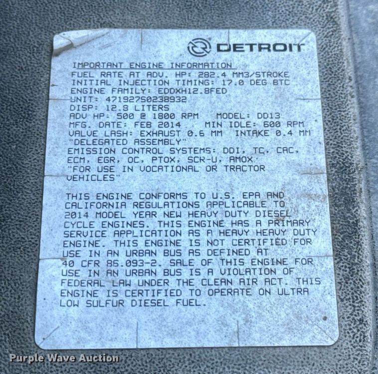 image for item GG9920 2015 Freightliner Cascadia 125 semi truck